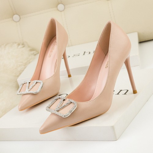 Zapatos de Salón Mujer Elegantes Cómodo Pedrería Rosa 10 CM Piel Sintético  9234 | eBay