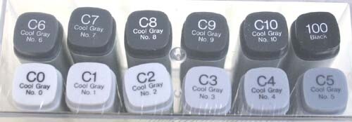 Copic 12 color set (Cool Gray 12CG) TOO shipped to Japan New Design Illustration Beperkte verkoop, HOT