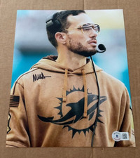 MIKE MCDANIEL MIAMI DOLPHINS HEAD COACH SIGNED 8X10 PHOTO BECKETT CERTIFIED #7