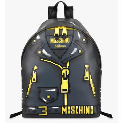 MOSCHINO X SIMS NWT runway leather pixel effect limited edition back pack