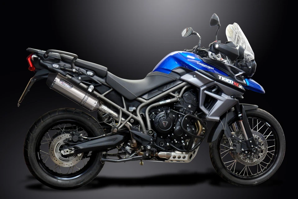 Triumph Tiger 800 XC 2011-19 Kit de silenciador de escape de acero inoxidable X-Oval de 13,5" Foto 4 de 4