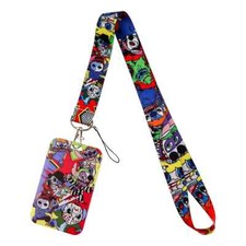 Stitch As Classic Horror Movie Characters Cartoon Lanyard With ID Badge Holder