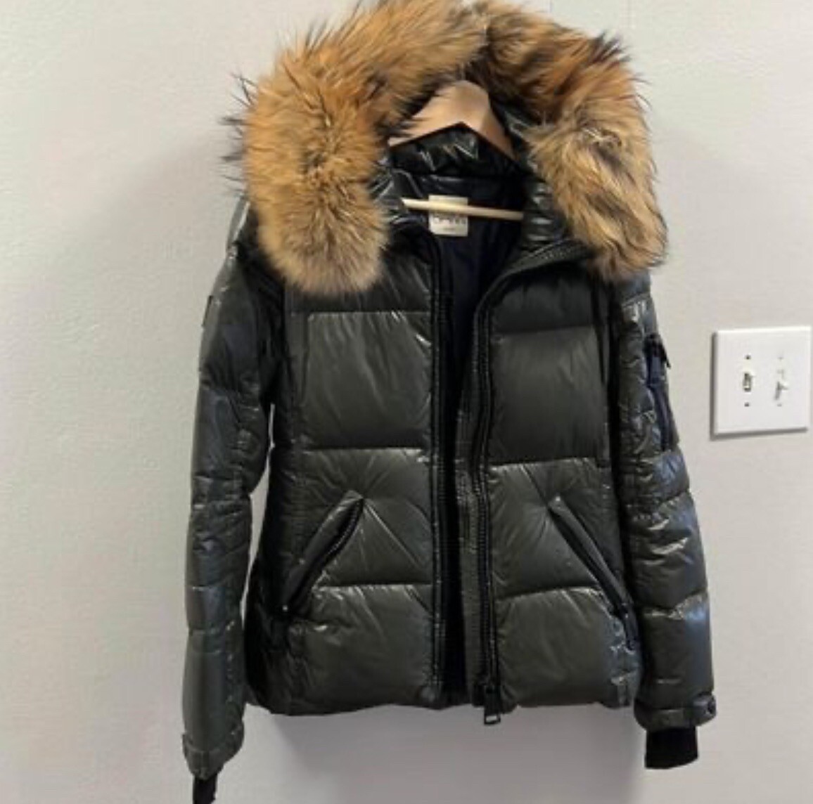 Blake Fur-Trim Puffer Down Jacket Military