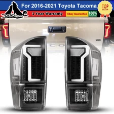 LED DRL Tail Lights for 2016-2023 Toyota Tacoma Turn Signal Black Clear Pair 
