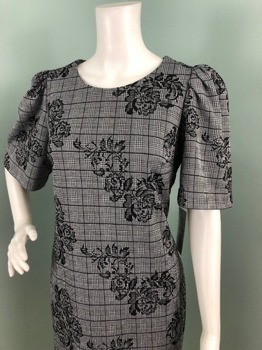 NWT Women's Nanette Lepore S/S Gypsy Rose Black/White Sheath Dress Sz 10 - Picture 8 of 12