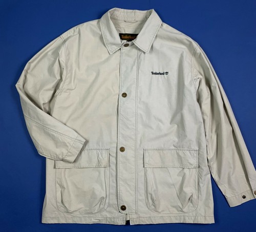 Timberland weathergear jacket uomo usato L giacca leggera grigio trench T7447