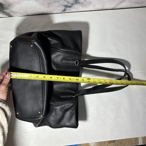 Bolso Cartera Ralph Lauren Cuero Repujado Logo Grande Latón Herrajes Negro - Imagen 17 de 23