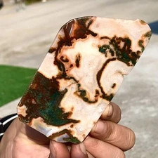 156G Natural green moss agate water grass quartz crystal polishing healing