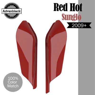 Advanblack Mid Frame Air Deflectors – Velocity Red Sunglo For 2009+ Harley Touring