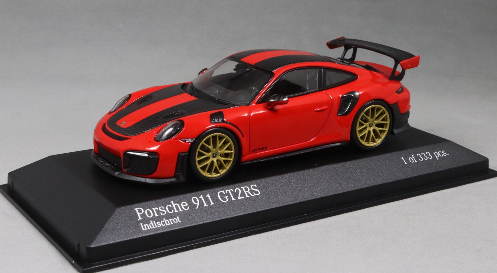 Minichamps Porsche 911 991.2 GT2RS Weissach Red with Gold Wheels 2018 413067291