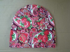 Kids Beanie Hat Red Pavlovo Posad Pattern Size 10 - 12 Years Accessory Cotton