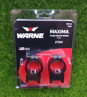 Warne Maxima Fixed Scope Rings 30mm High Steel Rings, Matte Black ...