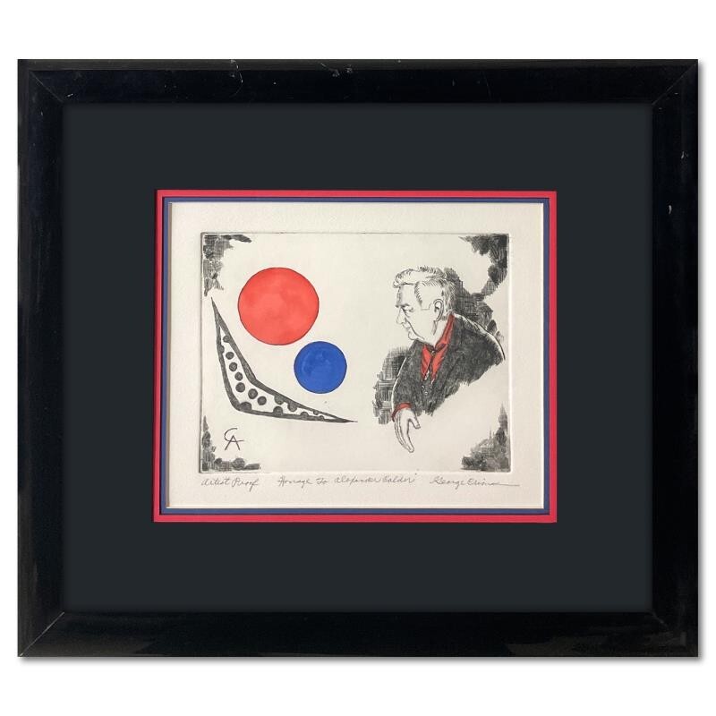 original GEORGE CRIONUS 1925-2004 HAND COLORED VARIENT   Hommage to Calder