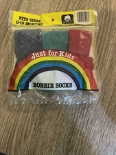 Vintage Baby 0-12 months BOBBIE SOCKS 80s stripe - Original Package New