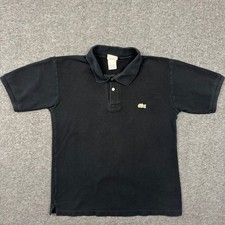 Lacoste Polo Shirt Mens 4 Small Black Short Sleeve 100 Cotton Classic Croc