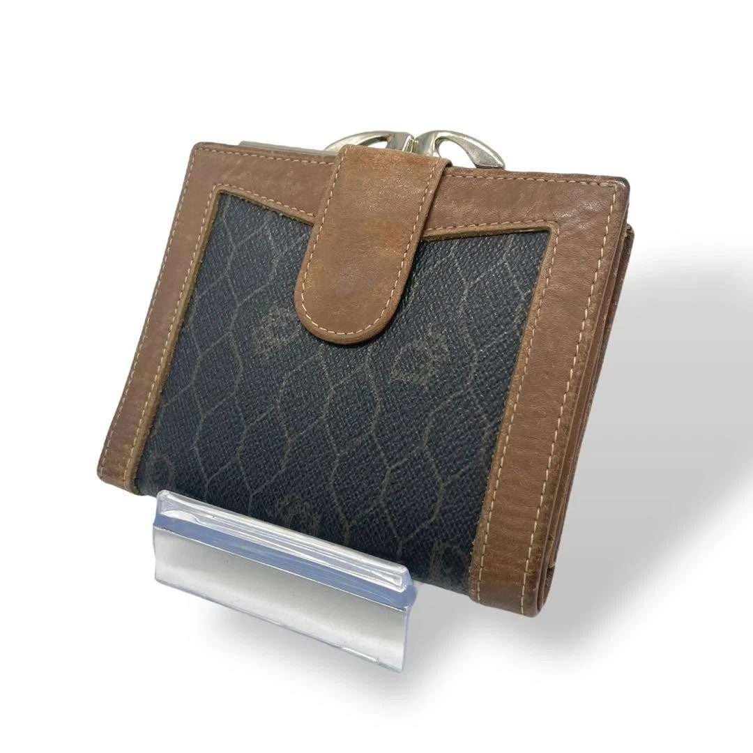 Portefeuille Dior Bifold Motif Nid d'abeille Noir État Authentique