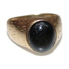 Men's Signet Vintage Estate Pinky Black Star Sapphire 14K Yellow Gold Ring Sz 8 — photo 2