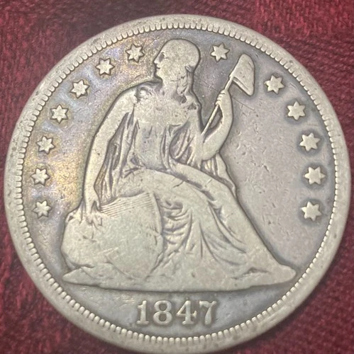 1847 Seated Liberty Dollar VG-F