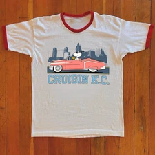 Cruisin' KC Snoopy and Woodstock Staple Ringer T-Shirt Peanuts Kansas City MD