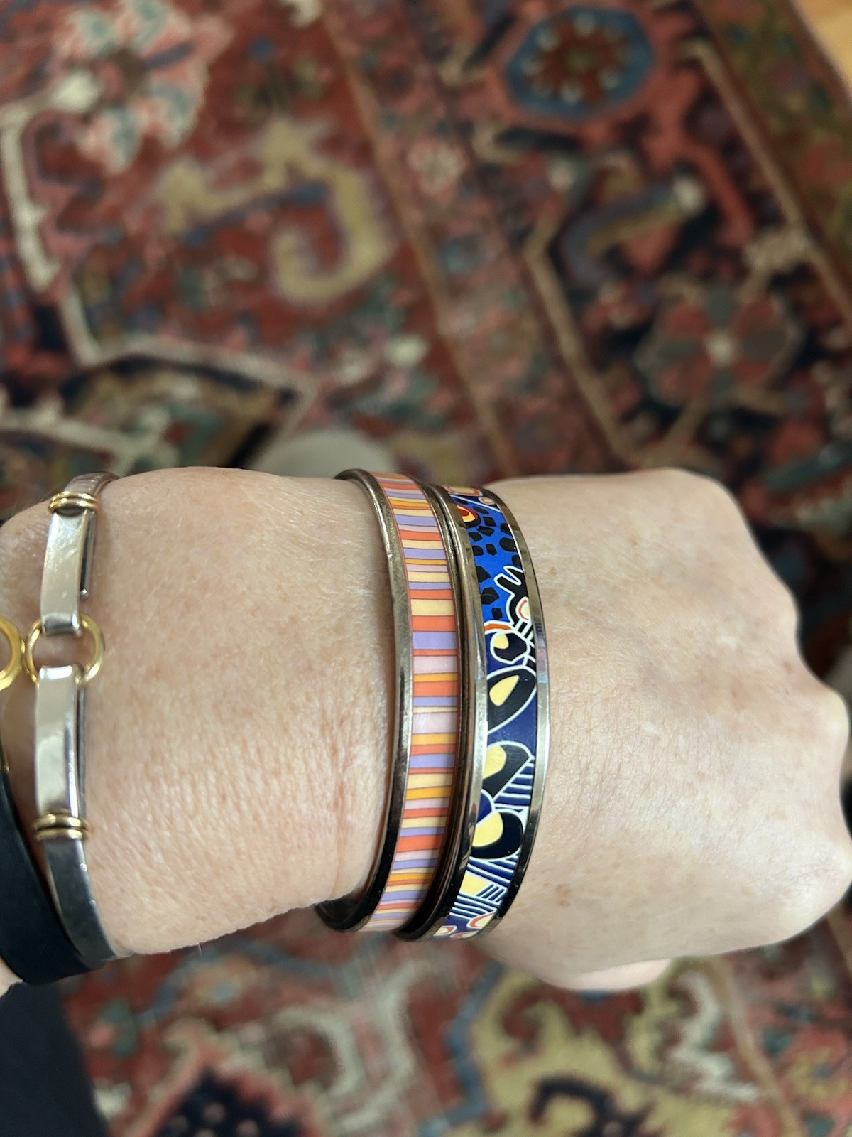 TWO Hermes Enamel Bracelets Bangle - image 1