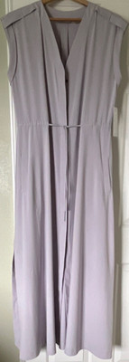 Athleta Mara Maxi Button Down Athleisure Travel Dress Pockets Lilac Twilight M 