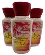 Bath  Body Works Golden Magnolia Sun Body Lotion Travel Size 3 fl oz x3