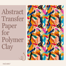 Abstract Water Soluble Transfer Paper Polymer Clay Earring Tool IrisCrafts7 UK
