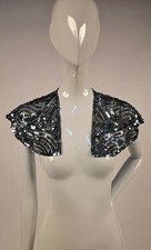FLAPPER 1920  S SHIMMERING SILVER SEQUIN CAPE COLLAR FOR DRESS