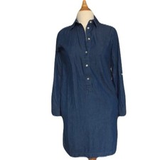 UNIQLO Chambray Denim Shirt Dress Women’s Size Large Blue 100% Cotton