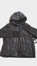 Avia Light Quilted Hooded Jacket Brown Sz XL Thumbholes Nylon NWT