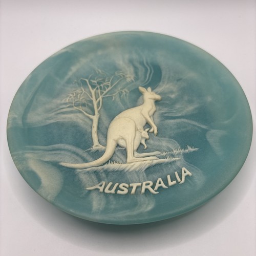 Genuine Marlestone Handcrafted Cultured Marble Australia Souvenir Kangaroo Plate