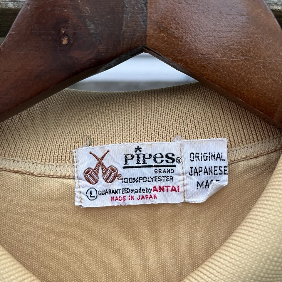 Camisa Polo Discoteca Hippie MCM Mod Amarilla Groovy Para Hombres Grande Vintage Años 60 70 Pipes  Foto 2 de 2