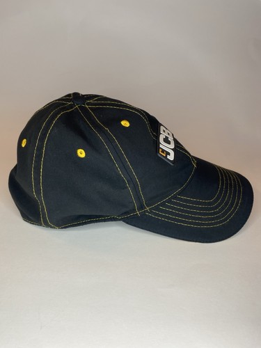 Cappello da baseball JCB Equipment nero con strapback logo regolabile per adulti - Foto 2 di 7
