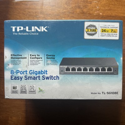TP-Link TL-SG108E 8-Port 10/100/1000Mbps Gigabit Ethernet Easy Smart Switch New