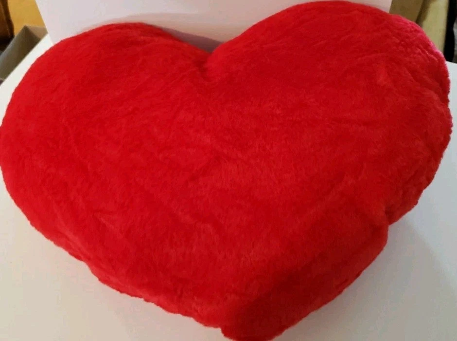 Fluffy Soft Heart Shaped Pillow 18" W 10" Tall New - Image 2 of 3