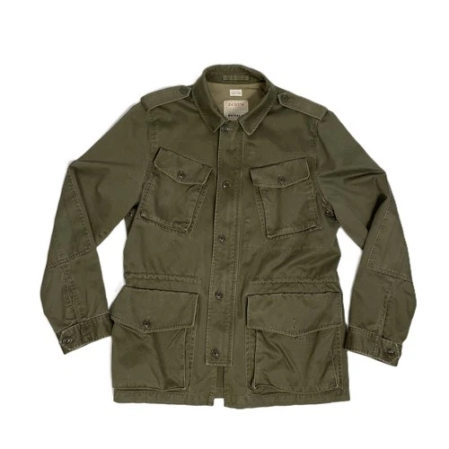 J.Crew Broken In Jacket Men Sz Med Army Green Canvas Military Field Coat Utility - product listing photo