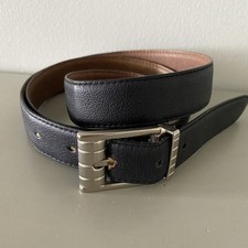 Gianni Versace Pebble Leather Belt Black 1" Width 44" Italy MCM Style Buckle