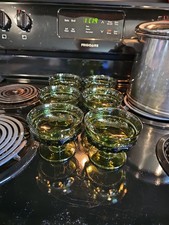 LOT OF 6 OLIVE GREEN KINGS CROWN THUMBPRINT G...