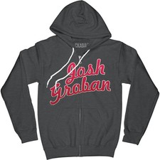 Men's Josh Groban Logo Zippered Hooded Sweatshirt Small Grey