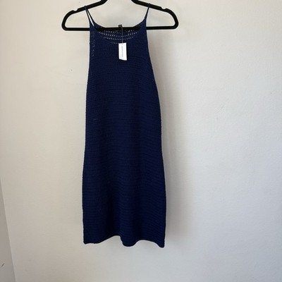 Banana Republic Women s Crochet Knit Dress Cover-Up Blue Size Small NWT $140