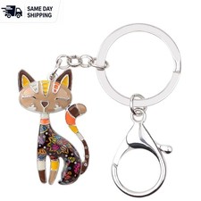 Charming Cat Enamel Alloy Key Chain for Women Perfect Handbag Accessory