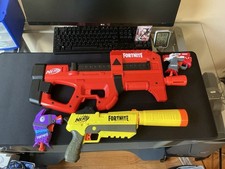 NERF Lot- Fortnite Compact Smg  SP-L w/silencer  x2 Smaller Blasters READ