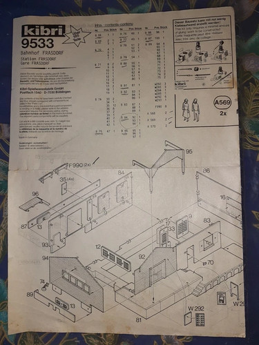 KIBRI: Tavole istruzioni costruzione "Stazione di Frasdorf" No.9533 vintage | Zustand: Usato