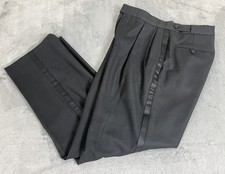 VTG Polo Ralph Lauren Tuxedo Pants Mens Fit 30x31 Black Wool Pleated READ