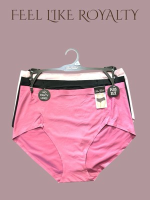 PRIMA VALENTINA 3 Pack PANTIES HI-CUT~77309~MULTICOLOR-SEAMLESS MF~PLUS SIZE 2X