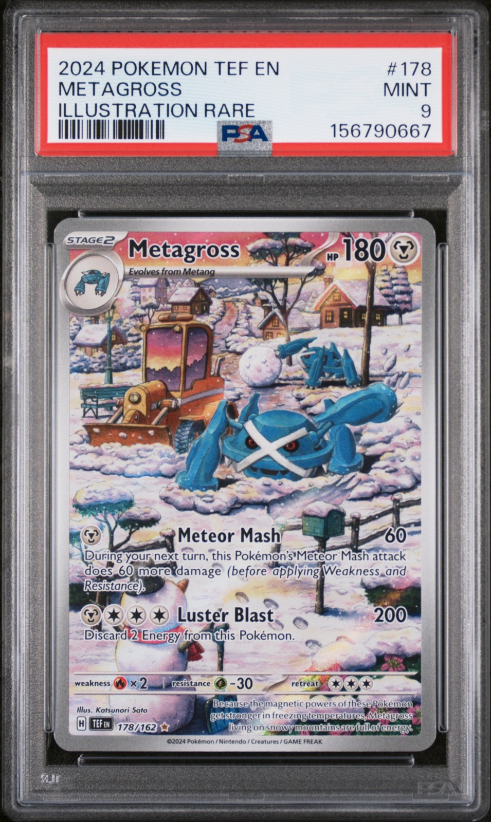2024 POKEMON TEF EN-TEMPORAL FORCES ILLUSTRATION RARE #178 METAGROSS PSA 9