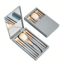 5-Piece Professional Makeup Brush Set with Mirror Travel Case 1