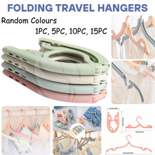 1-15 Travel Portable Foldable Clothes Coat Plastic Hangers Folding Slotted Tool