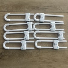 QT BABY Baby Proofing Cabinet Locks Adjustable U Shaped Baby Safety Latches 8 pk