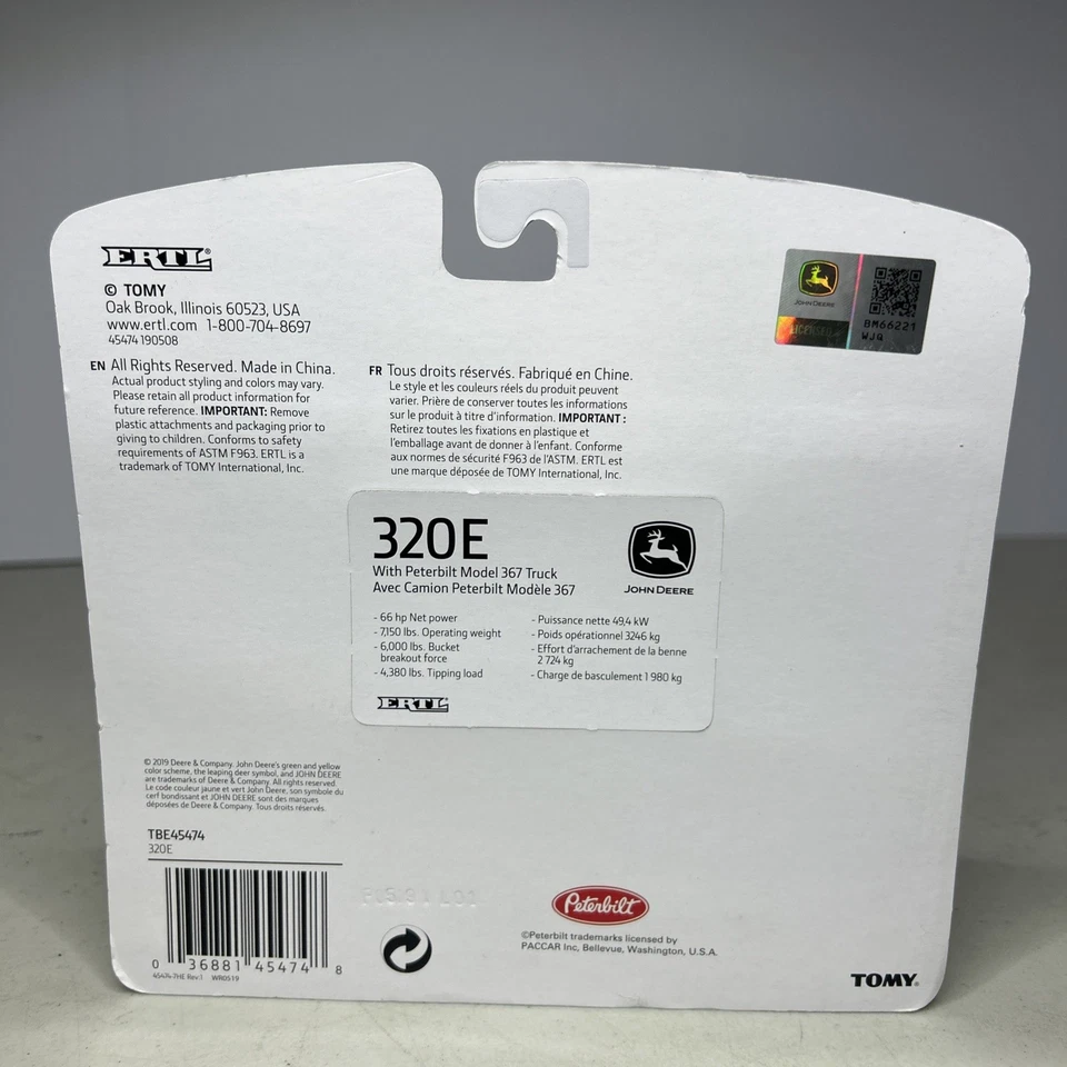 1/64 John Deere 320E Skid Steer Loader With Peterbilt Model 367 Straight Truck - Image 2 of 4